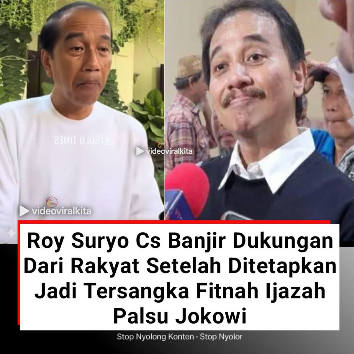 ROY SURYO CS BANJIR DUKUNGAN DARI RAKYAT SETELAH DITETAPKAN JADI TERSANGKA KARNA MEMBONGKAR IJAZAH PALSU.