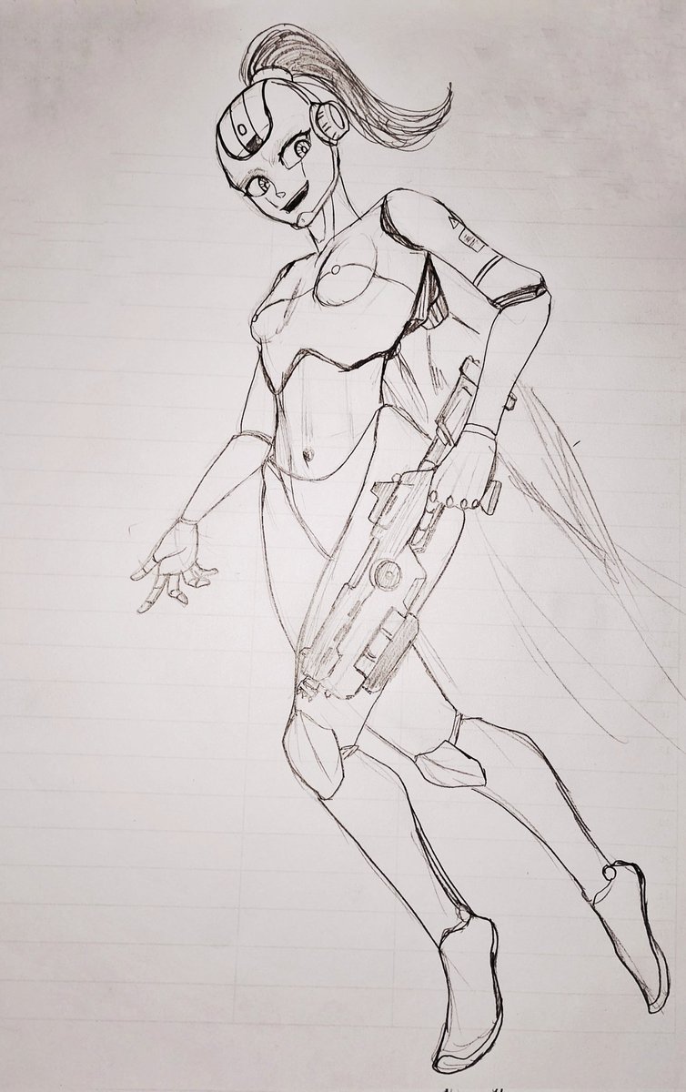 kastroalphaofc's tweet image. Mais uma vez tentando um desenho de corpo inteiro sem rascunho.

Dessa vez saiu uma robo-waifu 😳