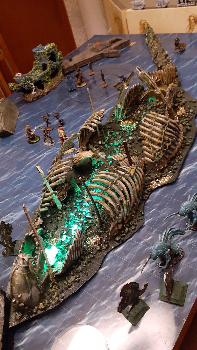 RodSalm's tweet image. Here’s another build from my game. The rotting corpse of a terrasque at the bottom of the ocean served as the final dungeon as the bbeg tried to animate it. Players stopped it, well, mostly, they did ruin it but there were consequences.