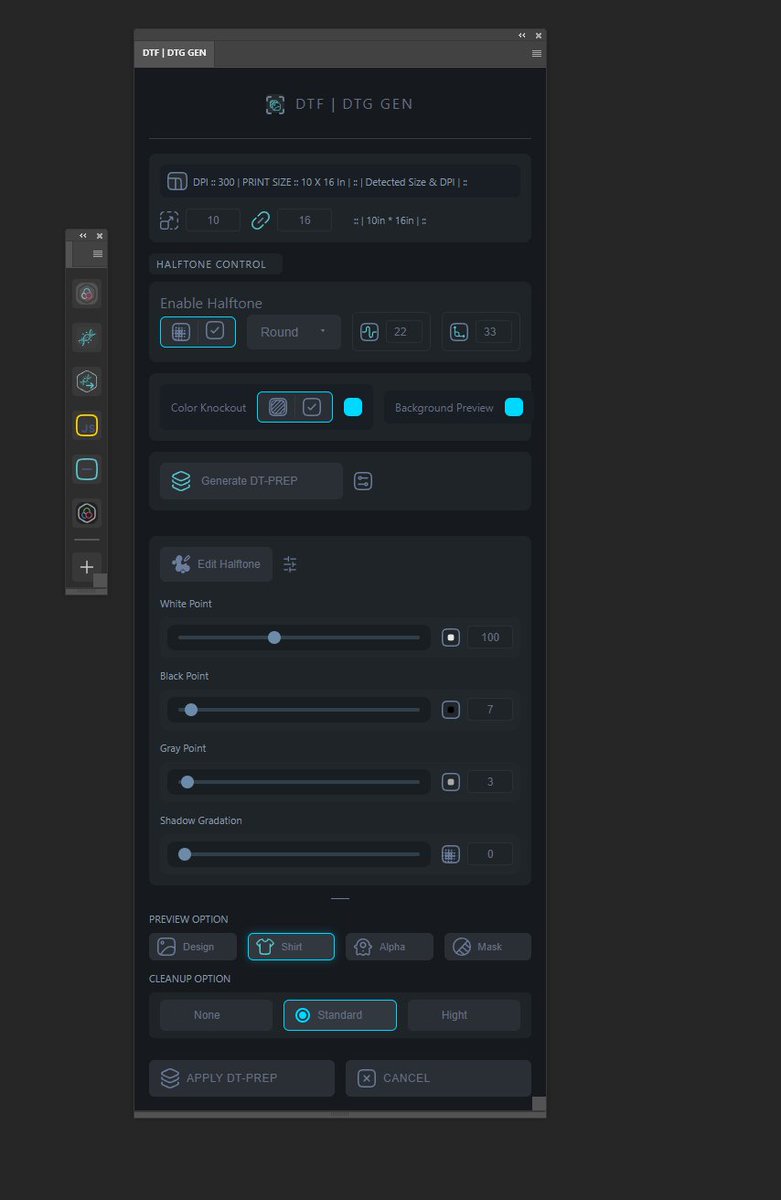 kakachiex's tweet image. :: | DTF | DTG Prep Generator | ::
DTF | DTG Preprint Generator Photoshop CEP panel
Wip CEP Extension panel
#Photoshop #adobe #plugindeveloper #TypeScript @v0 @windsurf #LLMs #CSS #JavaScript