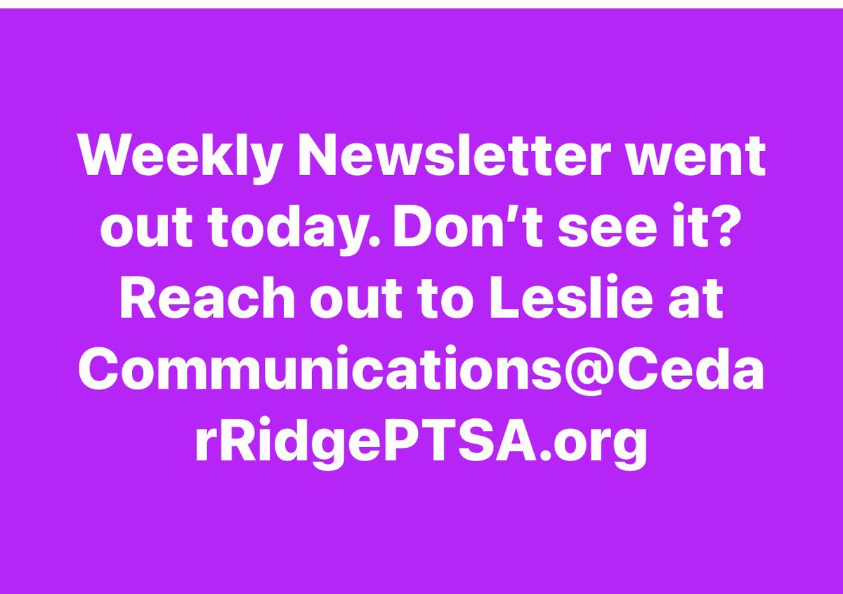CedarRidgePTSA (@cedarridgeptsa) on Twitter photo 