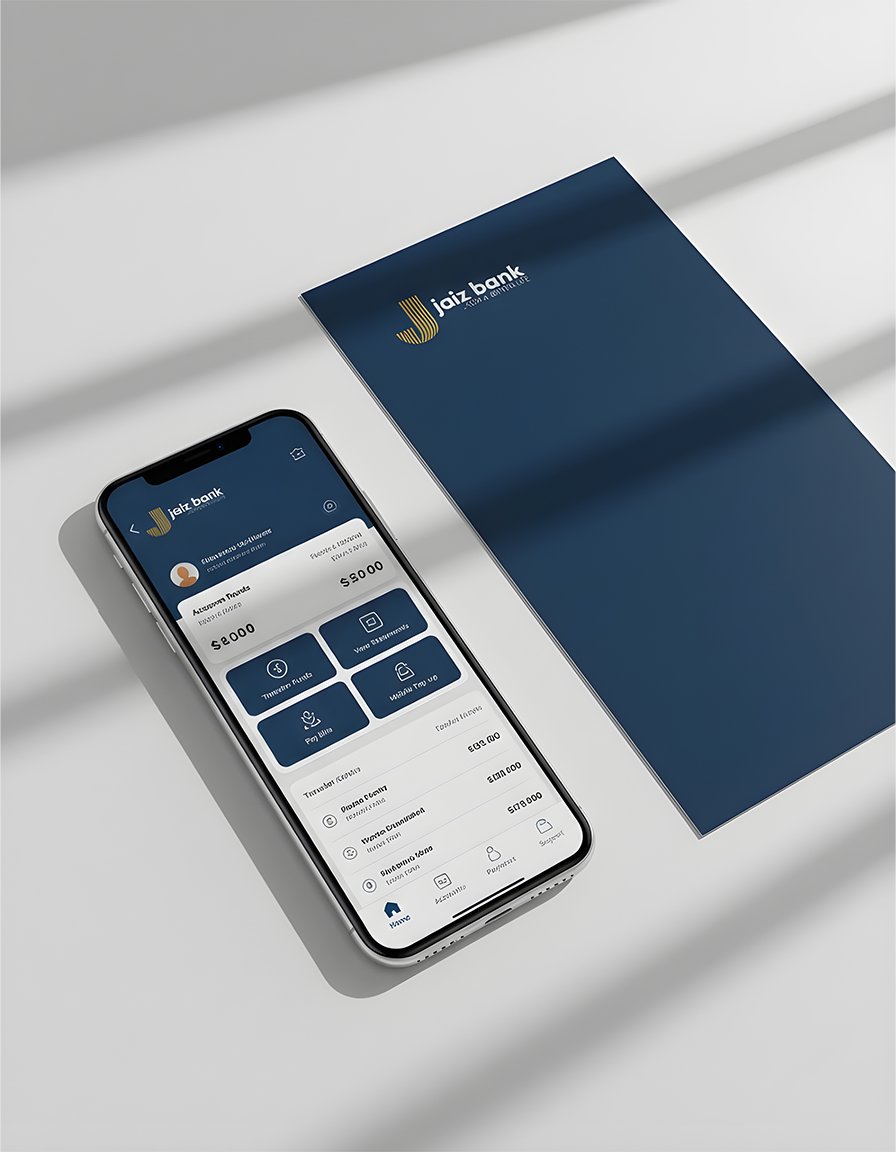 EndexConcept's tweet photo. Completed my HNG13 task: a brand identity refresh for Jaiz Bank. Focused on trust, progress, and inclusivity with a gold &amp; navy palette, Gilroy typography, and consistent logo use. Mockups show cohesive real-world applications.
#hng13 https://t.co/bMB0T5jtc7