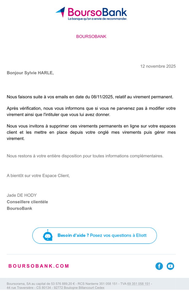 Cher <a href="/BoursoFrance/">Boursobank</a>, puis je vous demander la traduction en français… et vous offrir un Bescherelle  ? 
🥴😬😀