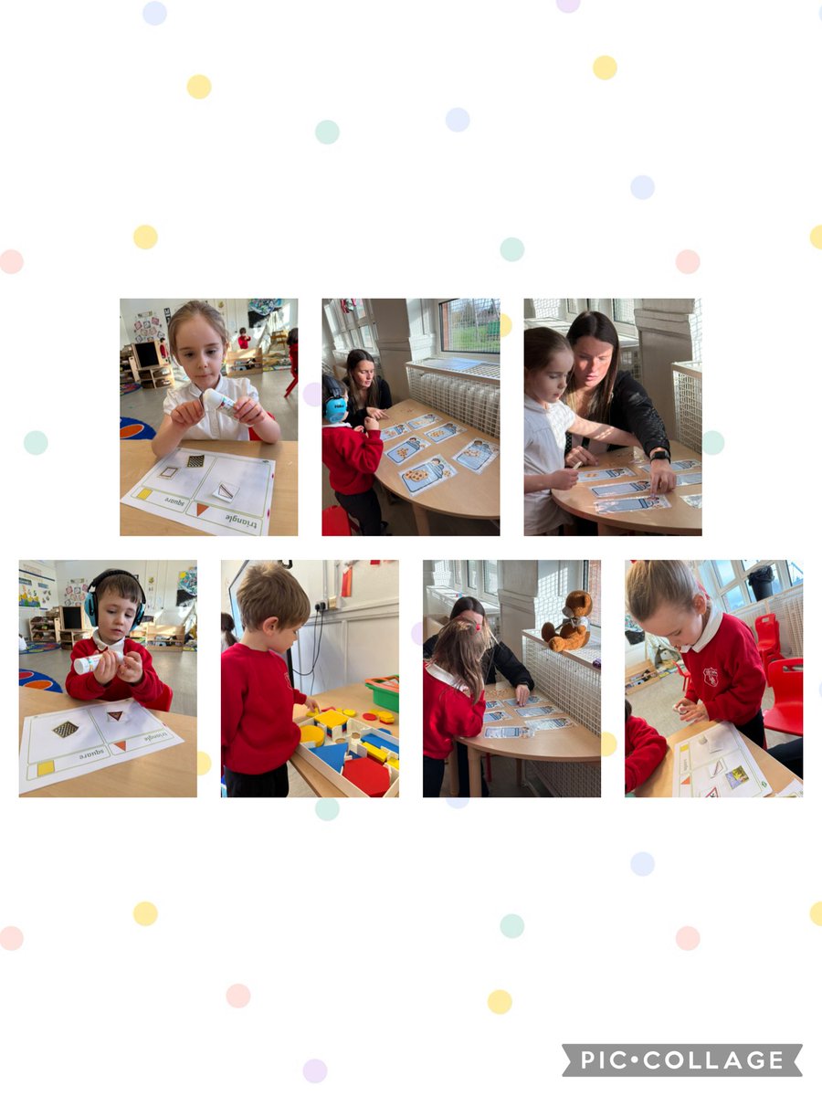 Today we continued learning about 2D shapes. We completed lots of matching, organising and naming activities. We also enjoyed playing with the large 2D shapes and the shapes on our light box.