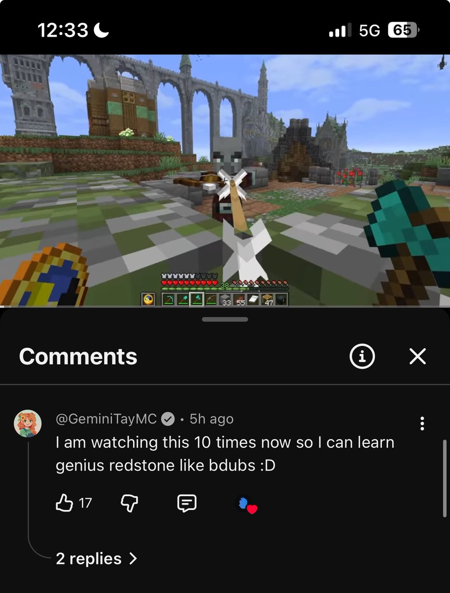 gem commented under the latest bdubs video