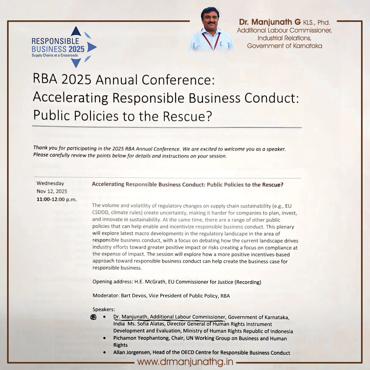 Responsible Business Alliance 2025 Annual conference at Gaylord resorts &amp; convention centre, Maryland, Washington DC, US today addressing over 800 MNCs and global supply chain manufacturers.
<a href="/SantoshSLadINC/">Santosh Lad Official</a>