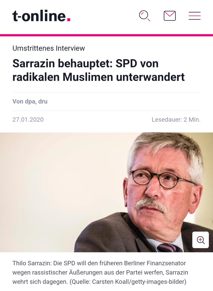 TimPorzo's tweet image. &quot;#Islamisten und Aktivisten haben Teile der SPD unterwandert&quot;

Das hatte Thilo #Sarrazin schon 2020 gesagt und er hat Recht. Die #SPD ist hochgefährlich und muss sofort verboten werden❗