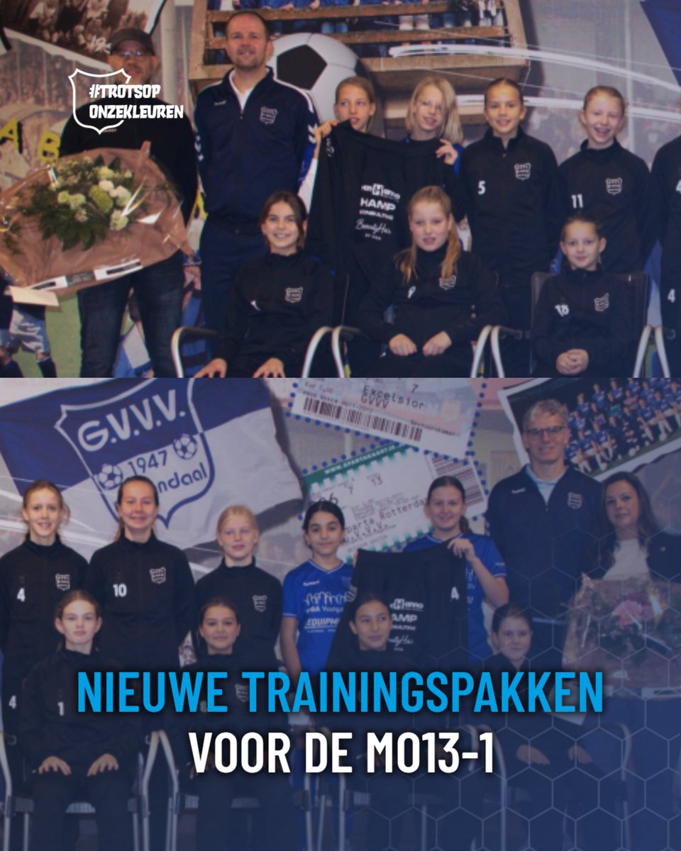 Nieuwe trainingspakken voor de toppers van MO13-1! ✨

Dankzij Beautyhair by Wen, Hanno Doornenbal en HAMP Consulting schitteren onze de meiden van de MO13-1 voortaan in prachtige trainingspakken. 💙

📲 ap.lc/pEGVS

#trotsoponzekleuren