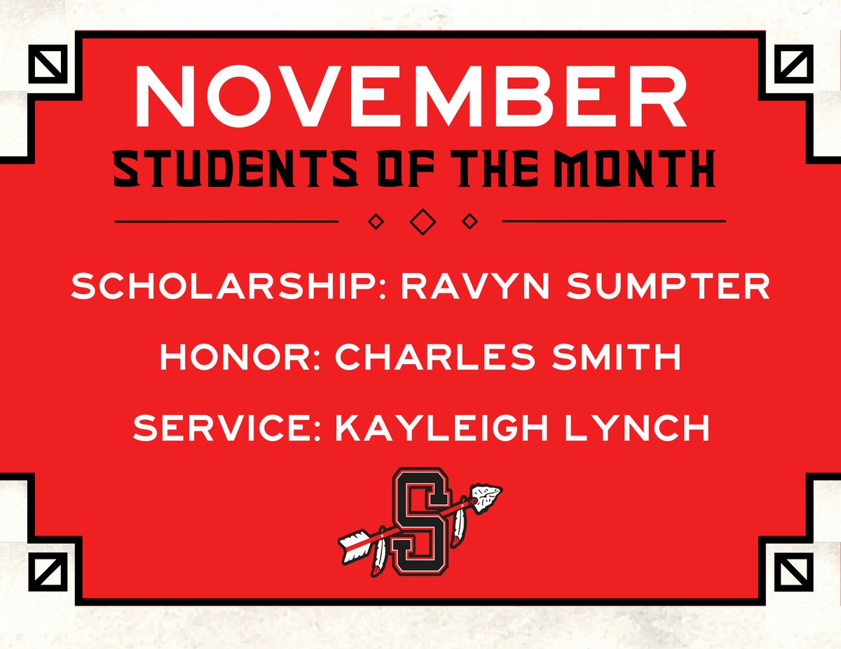 ⭐️ALL IN⭐️

Congratulations to our November Students of the Month! We see all of the hard work and dedication you put into representing Sissonville High School with scholarship, honor, and service. Keep up the fantastic work!