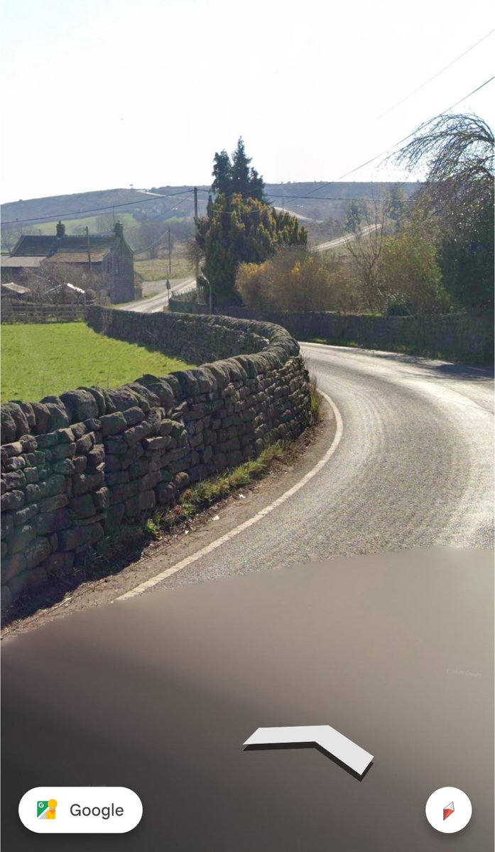 Simon_G_Grey's tweet photo. @Bikery1966 @SaferRoadsYorks This was the spot, personally I would of waited until the next bend but as you can see he would have had a view to see no cars were coming along that next stretch, the very low speed would of been a factor in his decision as well.  You need to watch out for sheep on that road! https://t.co/jpHlwrMd3T