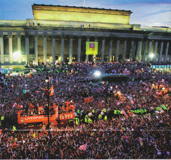 slacklfc's tweet photo. @FourFourTwo It makes a lot of sense, now, why parades are planned weeks in advance - even before teams have won a trophy. I remember the trains out of Liverpool had finished before the coach had got to St George's hall on that day. https://t.co/n7oEpRLslV