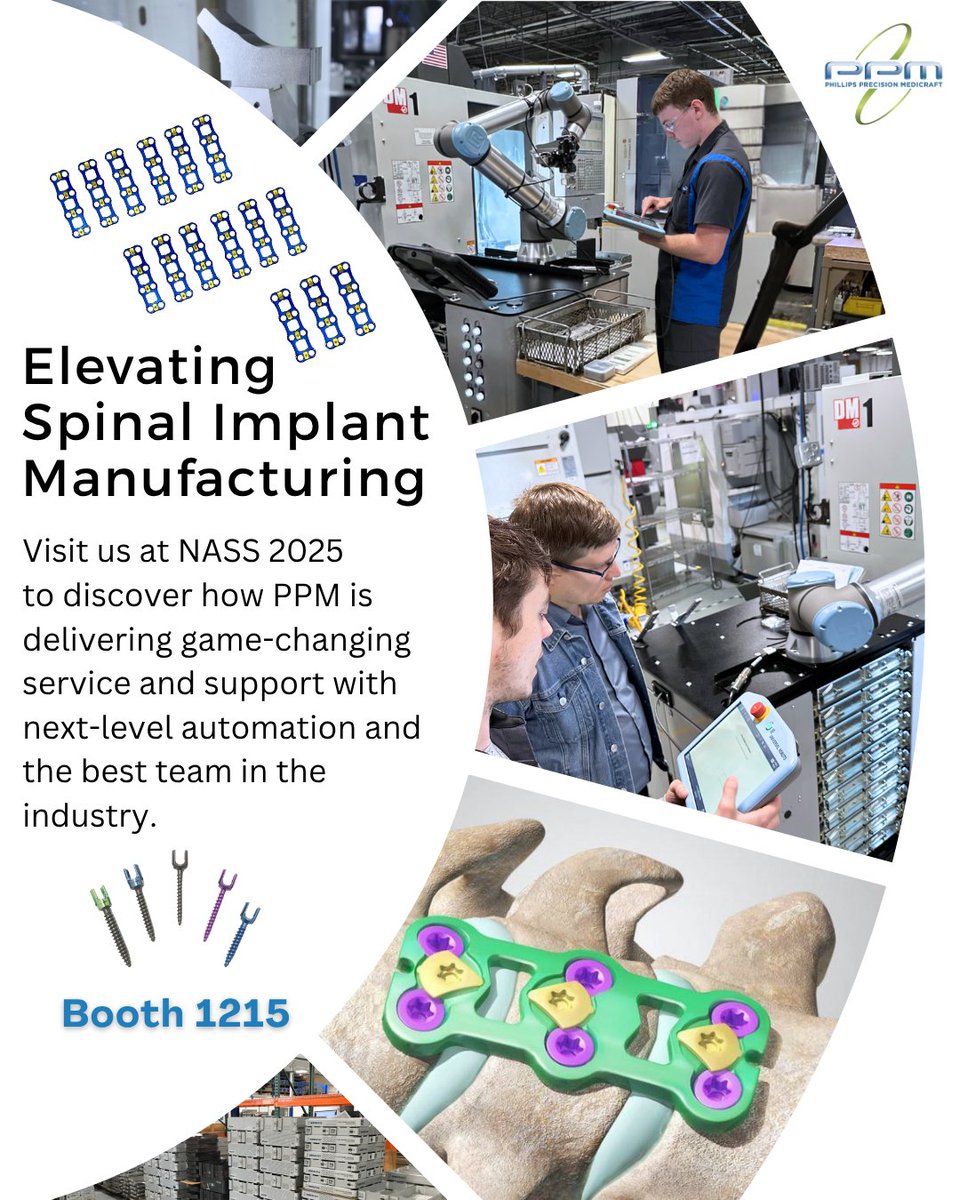 Our team is on the way to the NASS 2025. Visit our booth to discover how PPM is ☑ Elevating Excellence in Spinal Implant Manufacturing! Be sure to visit us at Booth 1215. 📢 Schedule a 30-minute on-site meeting: calendly.com/ppm2025/30min?…