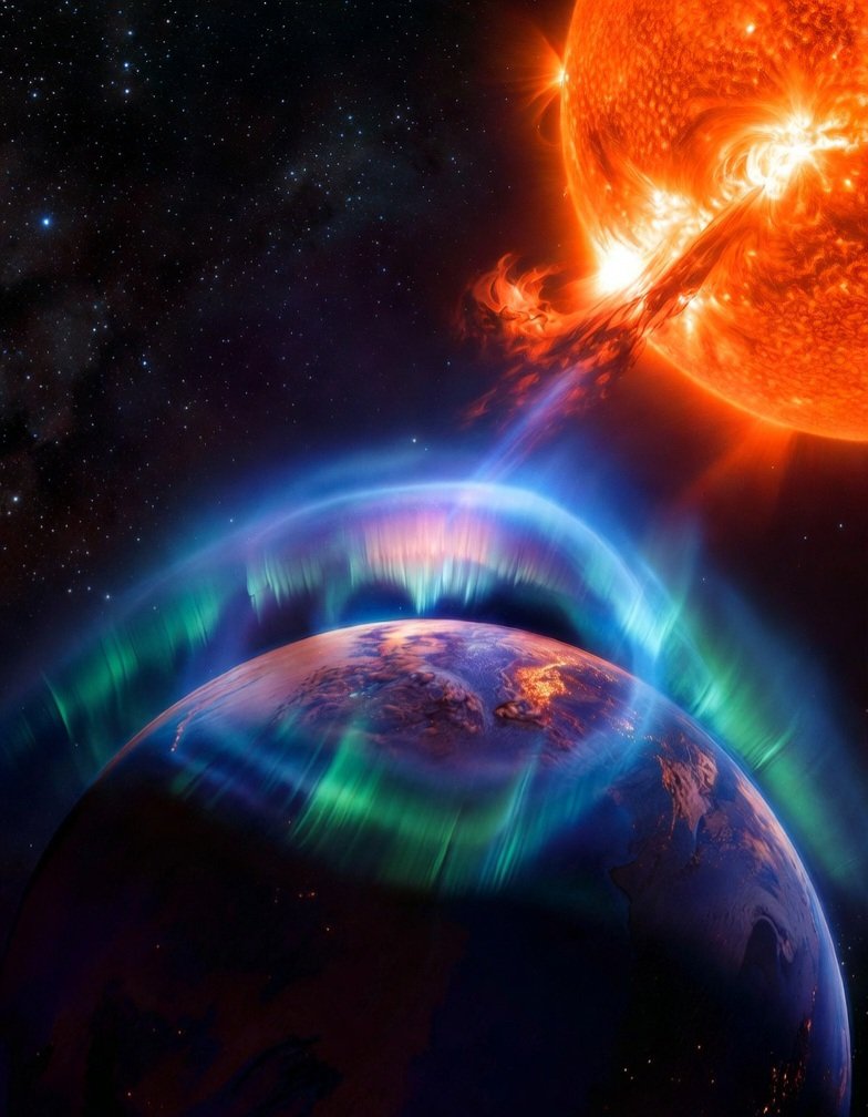Earth’s magnetic shield glitched last night, a temporary crack formed in the magnetosphere allowing solar wind to flood our upper atmosphere

It’s not an actual hole but a reconnection zone where the Sun’s southward magnetic field locks onto Earth’s northward one

If tonight’s G5