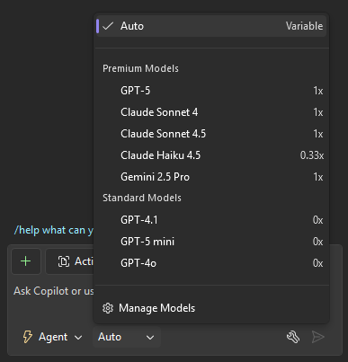 mkristensen's tweet image. Visual Studio can now automatically select which model is best for the task. Use it for faster responses, lower chance of rate limiting, and 10% off premium requests for paid users.

Read more here: devblogs.microsoft.com/visualstudio/i…