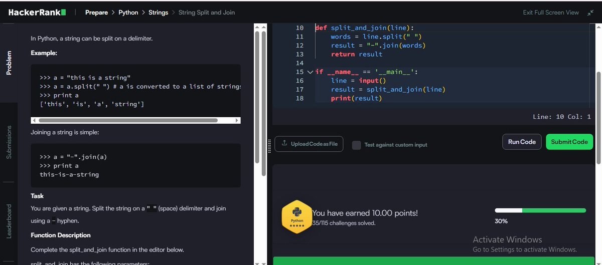 MRout75802's tweet image. Day 52/100 ✅
💡 Challenge: String Split and Join
Learned to:
🔹 Split strings into words using .split()
🔹 Combine them back with a custom delimiter using .join()
🔹 Handle string manipulation efficiently in Python
#Python #100DaysOfCode #HackerRank #ProblemSolving #zigbee
