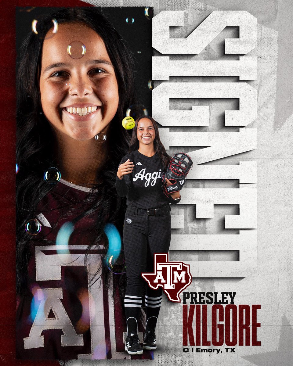AggieSoftball's tweet photo. Maroon &amp; White looks good on Presley Kilgore 👍

#GigEm | @KilgorePresley https://t.co/UXtOmQhEQz