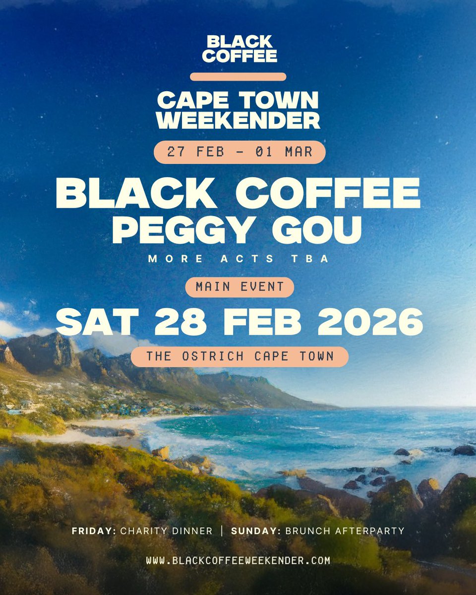 BCWeekender's tweet image. The Main Event.
Where legends meet.

The spectacle, the stage, the lights, the music –
join us and lose control.🙂‍↔️

Peggy Gou headlines The BCW26 Main Event,
bringing her signature sound to South Africa for the very first time. 🇿🇦
A global icon. A defining moment. A night that…