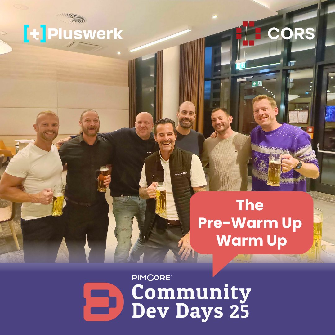 PluswerkAG's tweet image. 🍻 The Pre-Warm Up Warm Up is on!

Before tonight’s official Pre-Evening Event, teams from @pimcore, CORS GmbH, and @factory_dev_ are already gathering at the Holiday Inn Frankfurt. A perfect start to the #Pimcore Community #Dev Days – we can’t wait for tomorrow! 🙌

#PCCD25