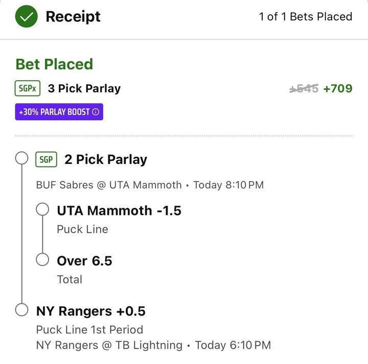 DraftKings NHL SGPx 🥅

EV: 14%
FV: +607
QK: 0.5u