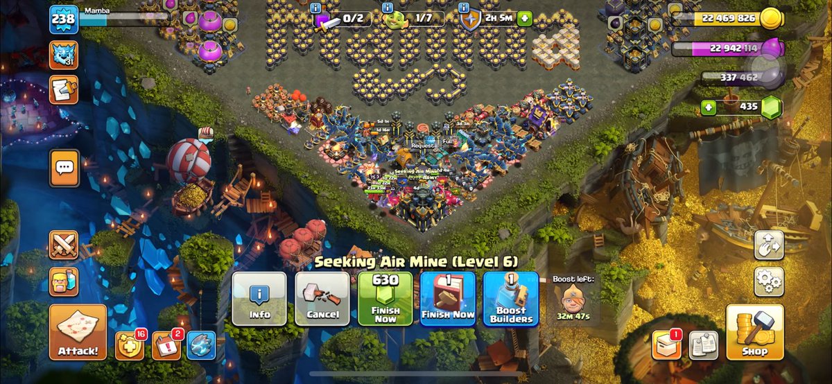 Question for anyone who said to take the 50 gems. Why would I do that when a seeking air mine costs 630 gems to finish?💀