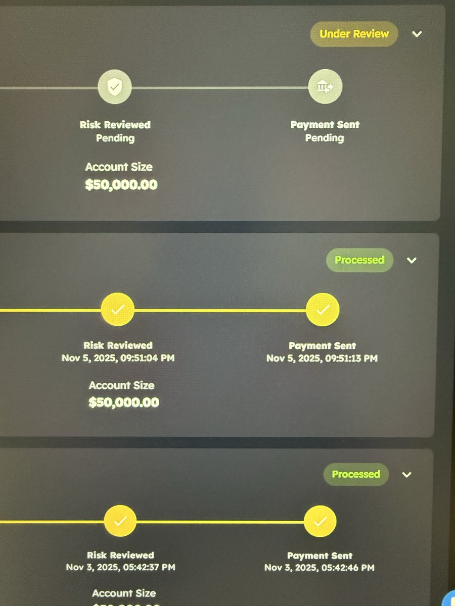 Has anyone ever had a review on their <a href="/MyFundedFutures/">MyFundedFutures</a>  payouts ? They always pay immediately after submitting. Except this time 🤔. Wondering what could cause a review ? So far I am loving the prop. But lets see how this goes.
