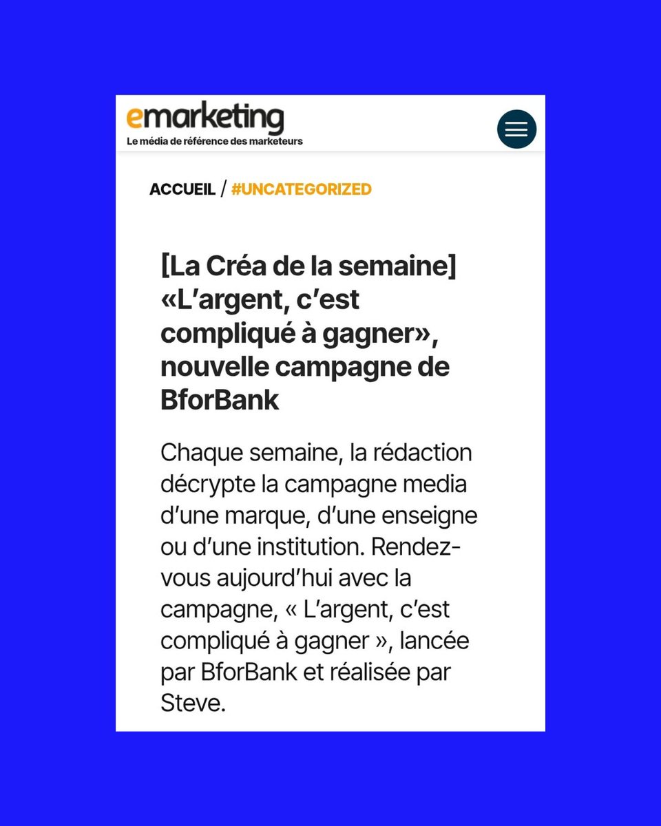 Ce n’est pas une démonstration produit, mais un regard très juste sur la vie des gens.”

Diane De Plas revient sur notre campagne <a href="/BforBank/">BforBank</a> qui parle d’argent autrement, avec humour et humanité.

 L’article de <a href="/Emarketing_fr/">Emarketing.fr</a> 
 👉 e-marketing.fr/uncategorized/…
