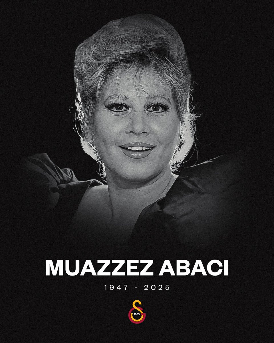 GalatasaraySK's tweet image. Türk müzik dünyasının değerli sanatçısı Muazzez Abacı’nın vefat haberini derin bir üzüntüyle öğrendik. Merhumeye Allah’tan rahmet, ailesine, yakınlarına ve sevenlerine başsağlığı diliyoruz.