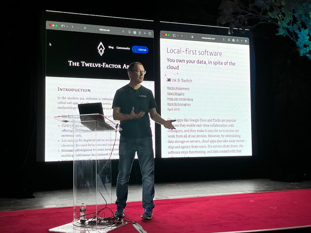 sync_conf's tweet image. Awesome intro to Sync Conf from James Arthur @thruflo of @ElectricSQL, asking the question where Sync fits in to this fast changing world of AI.
Sync, as it happens, is a key component to this bright future!