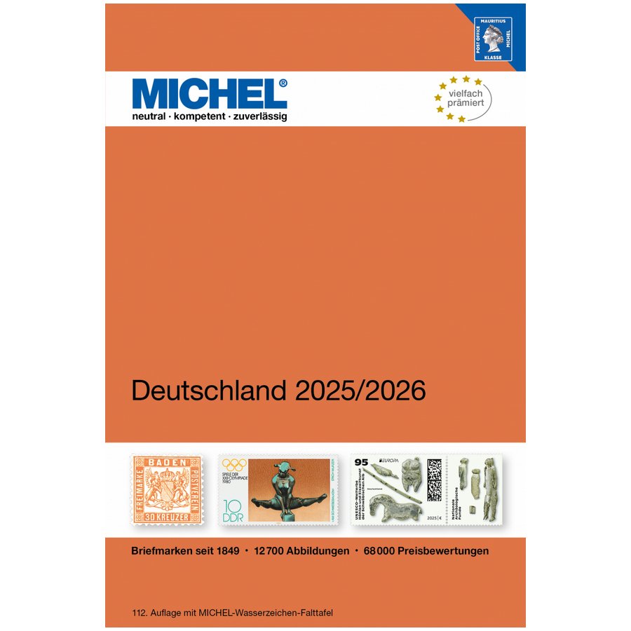 #MichelCatalog Deutschland 2025/2026              
A gold mine of information for the lovers of German philately compiled in one reference! 12,700 high-resolution colour pictures and 68,000 appraisals.  bit.ly/3GPb4yo #stampcatalogue