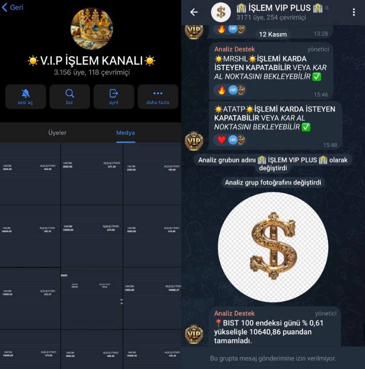 gdh’ın gündeme getirdiği, yatırım vaadiyle büyük vurgun yapan dolandırıcılık şebekesinin mağdurları ağına çektiği bilinen Telegram grubunda dikkat çekici bir değişiklik yaşandı.

💢 Daha önce “V.I.P İŞLEM KANALI” adıyla faaliyet gösteren bu ağın kritik halkası, gdh’ın haberinin