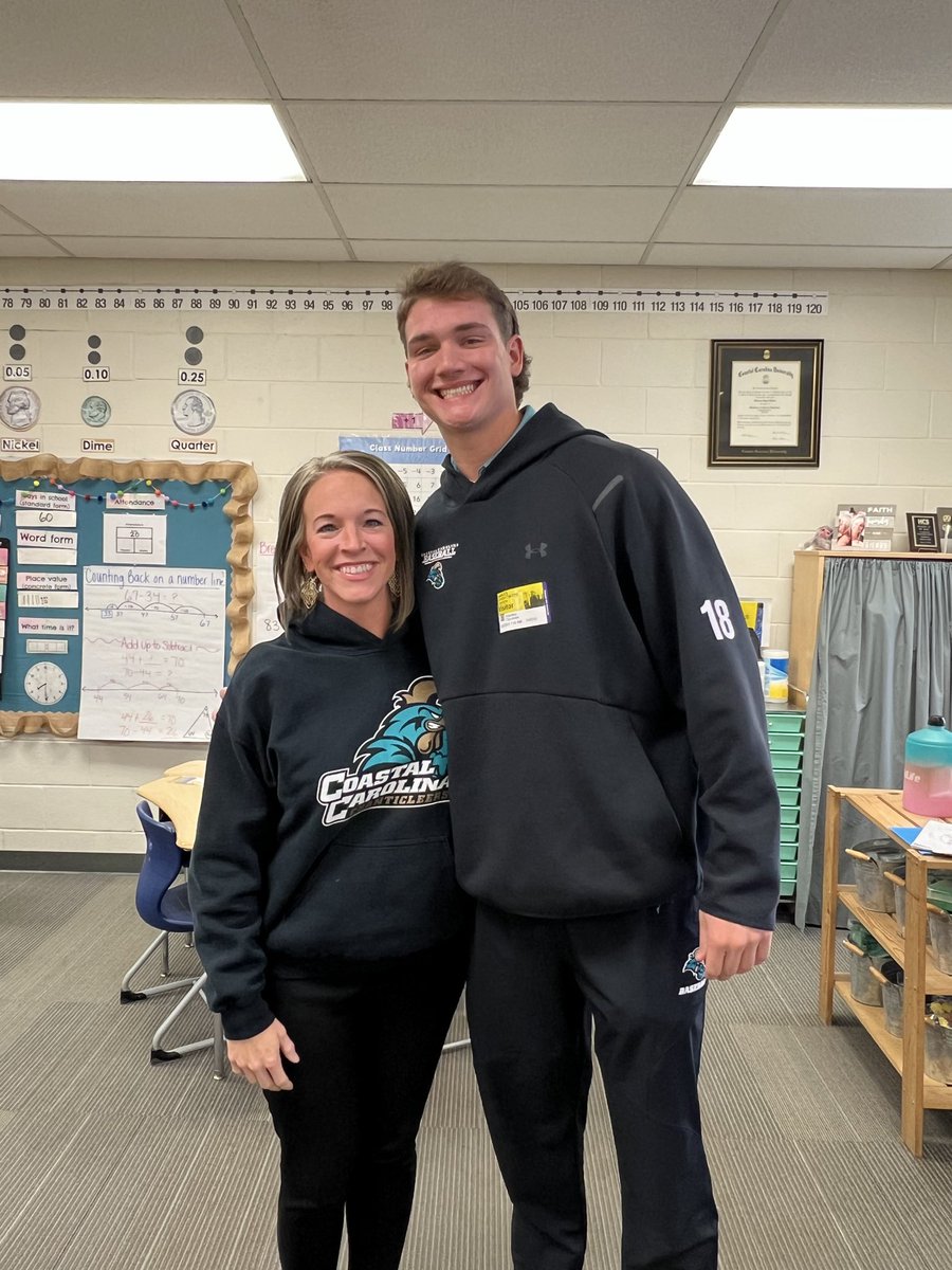 Super proud of Hayden for continuing to give back to HCS and the youth in the area. Thank you to Mrs. Todd and Loris Elementary for inviting Hayden to come read to her class! 👌👌👌 <a href="/SHSBravesSports/">Socastee Braves</a> <a href="/CurtisHudson10/">Curtis Hudson</a> <a href="/CCULegacy14/">The Legacy 14 Collective</a> <a href="/CCUChanticleers/">Coastal Carolina University</a> <a href="/GoCCUsports/">Coastal Carolina Athletics</a>