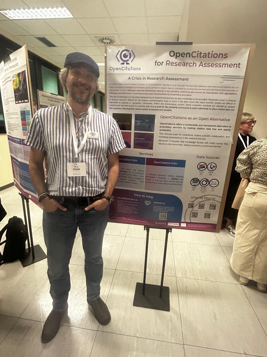 opencitations's tweet image. Exciting days for our team at the #GraspOS Final Conference! Today we joined the poster session and @essepuntato spoke in the panel on OIs for Responsible Research Assessment. Tomorrow at 17:00, he’ll join the @CoARAssessment  Italian Chapter final event: coara-italia.it/gli-eventi/eve…