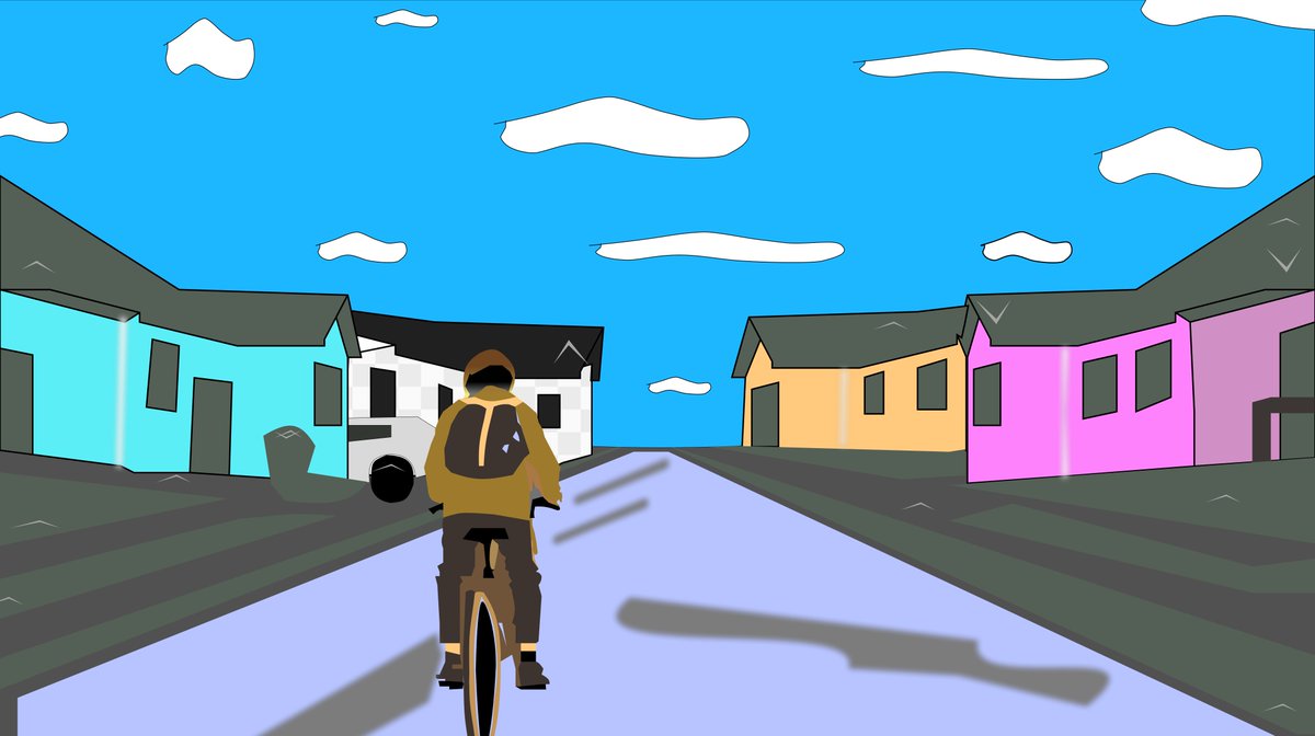 Simple_Timz's tweet image. This is my first Illustration in figma &quot;Bicycle Ride Through Neighborhood&quot;. @devanddesignhq @Joe_brendan_