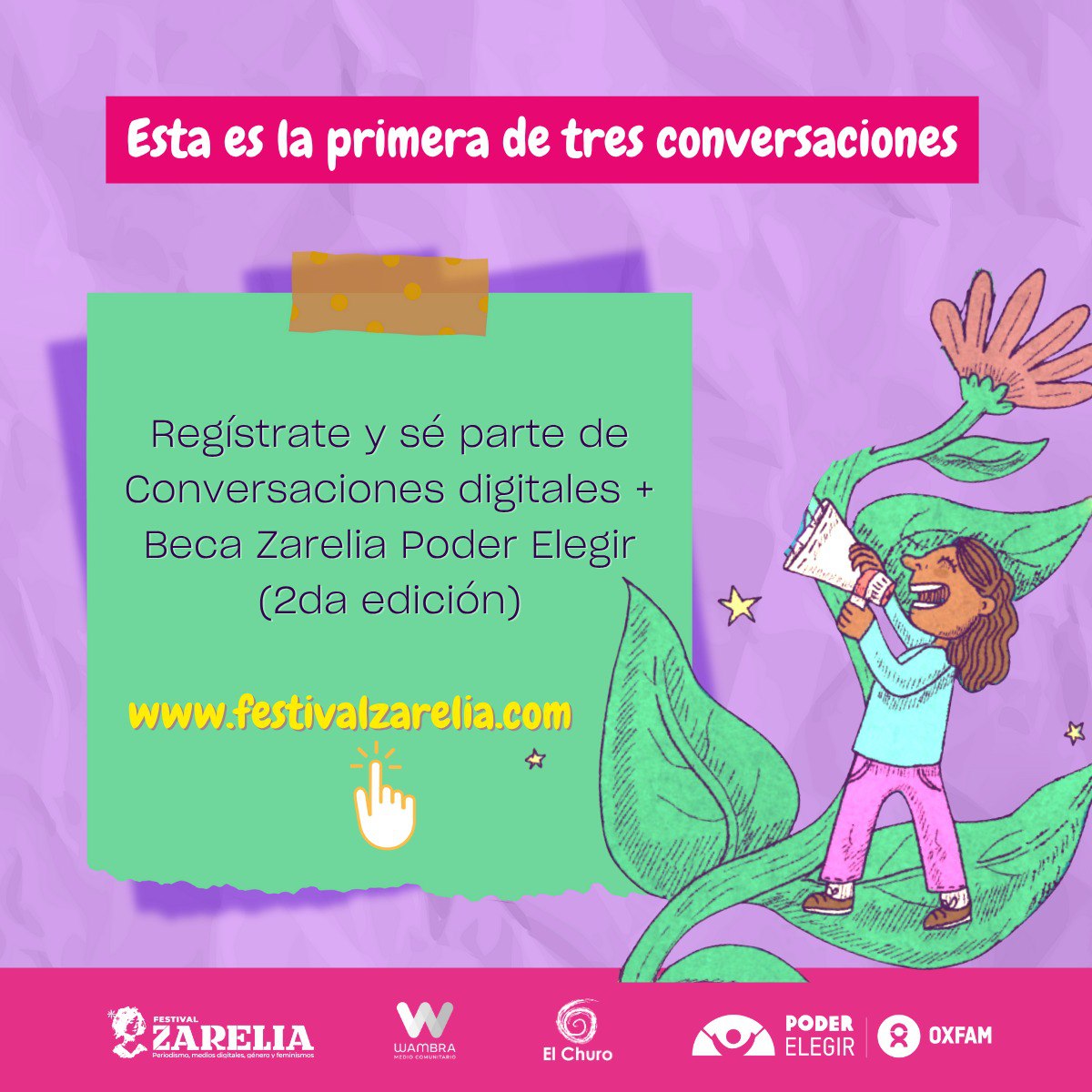 En conversación con las periodistas: Natalia Arenas, <a href="/revistaanfibia/">Revista Anfibia</a> y Cristina del Mar Quiles <a href="/TodasPR/">Todas</a> Acosta <a href="/wambraEc/">Wambra Medio Comunitarioᅠ</a>

Una iniciativa con <a href="/wambraEc/">Wambra Medio Comunitarioᅠ</a> <a href="/elchuro/">El Churo Comunicación</a> y <a href="/oxfam_es/">Oxfam en español</a>

Hoy, último día de registro festivalzarelia.com  Si ya te registraste, revisa tu 💌