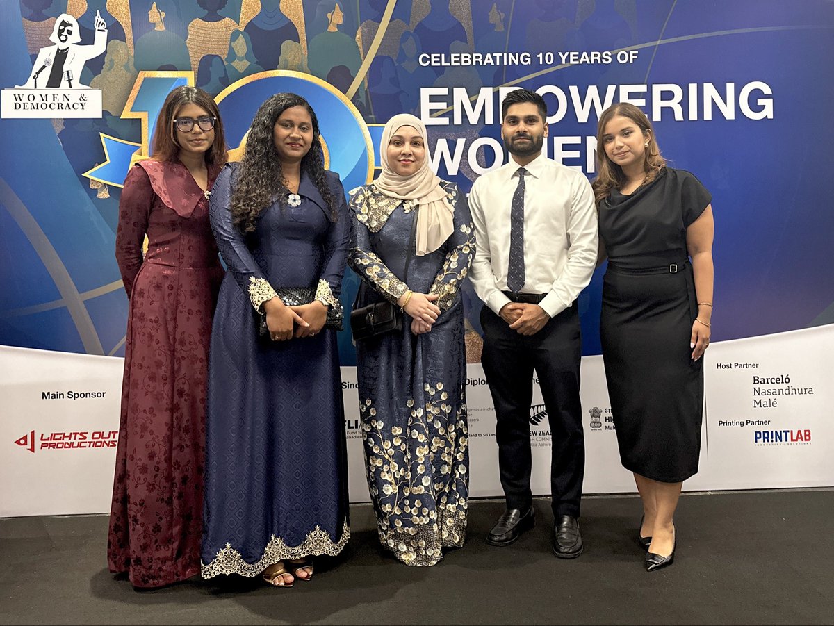 MiznaShareef's tweet image. Feeling inspired at the Women &amp;amp; Democracy 10th Anniversary Celebration today! Grateful to be surrounded by so many incredible women who lead, lift, and shape our communities every day. Here’s to the next decade of impact. #WomenAndDemocracy

@wdmaldives 
@shclawandtax