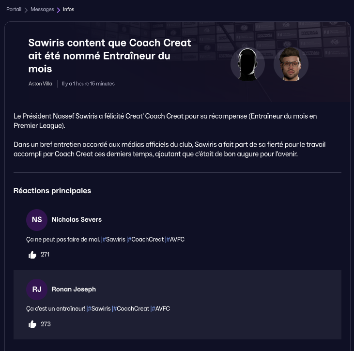 coach_creat's tweet photo. On commence à prendre le jeu en main ! #FM26 #CoachCreat #LegendFM #27ansdexpertise
On a déjà pris les trophées de "Coach du mois", du "plus beau but du mois" avec John McGuinn et celui de
"joueur du mois" avec le petit prodige Morgan Rogers.
J'aime bien ce petit effectif ! ⚽️❤️ https://t.co/Rjf8AZe5gP