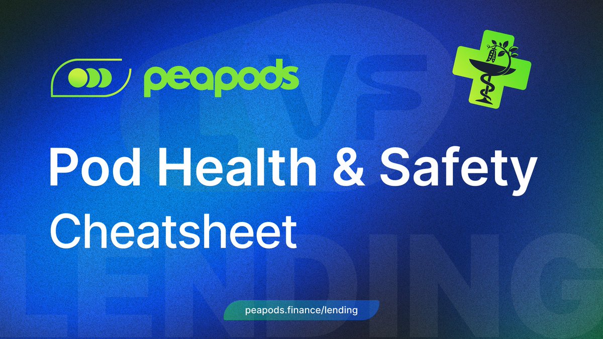 PeapodsFinance's tweet image. 1/ 🧭 Pod Health &amp;amp; Safety Check Cheatsheet

Peapods offers some of the best risk-adjusted lending opportunities in DeFi through its automated, diversified, and insured Metavaults.

💡 MVs are always the recommended option for most users!

BUT those comfortable with high risk,…