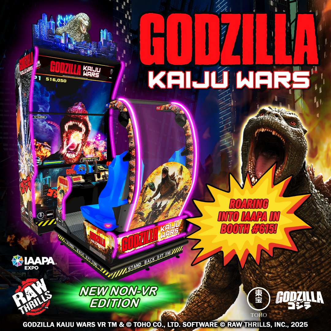 BetsonSolutions's tweet image. 🦖 See Godzilla Kaiju Wars Deluxe by Raw Thrills at #IAAPA2025 Booth 615!
Dual 65″ screens, full-motion cabinet, and nonstop monster action — this is one you can’t miss.

👉 betson.com/amusement-prod…

#BetsonEnterprises #RawThrills #ArcadeGames #FEC #Booth615