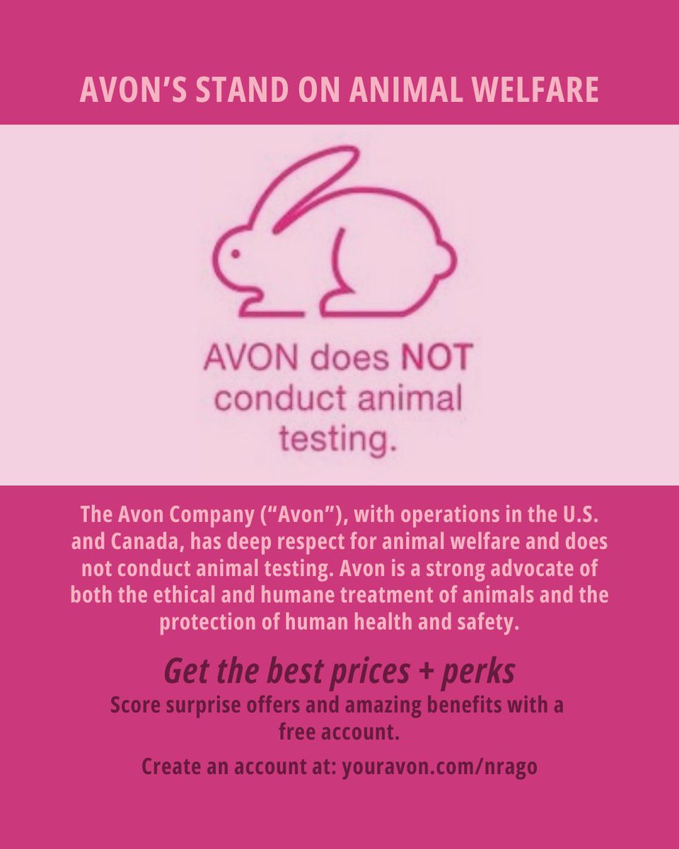AvonLadyNJ's tweet photo. #BeInformed! Avon delivers beauty you can feel good about.
💖 No animal testing—our ingredients are verified with non-animal methods. Look your best while making a kinder choice. 🐇✨ Learn more: https://t.co/fht203TaRA
#CrueltyFreeBeauty #NoAnimalTesting #AvonUSA https://t.co/bFPtlNybBD