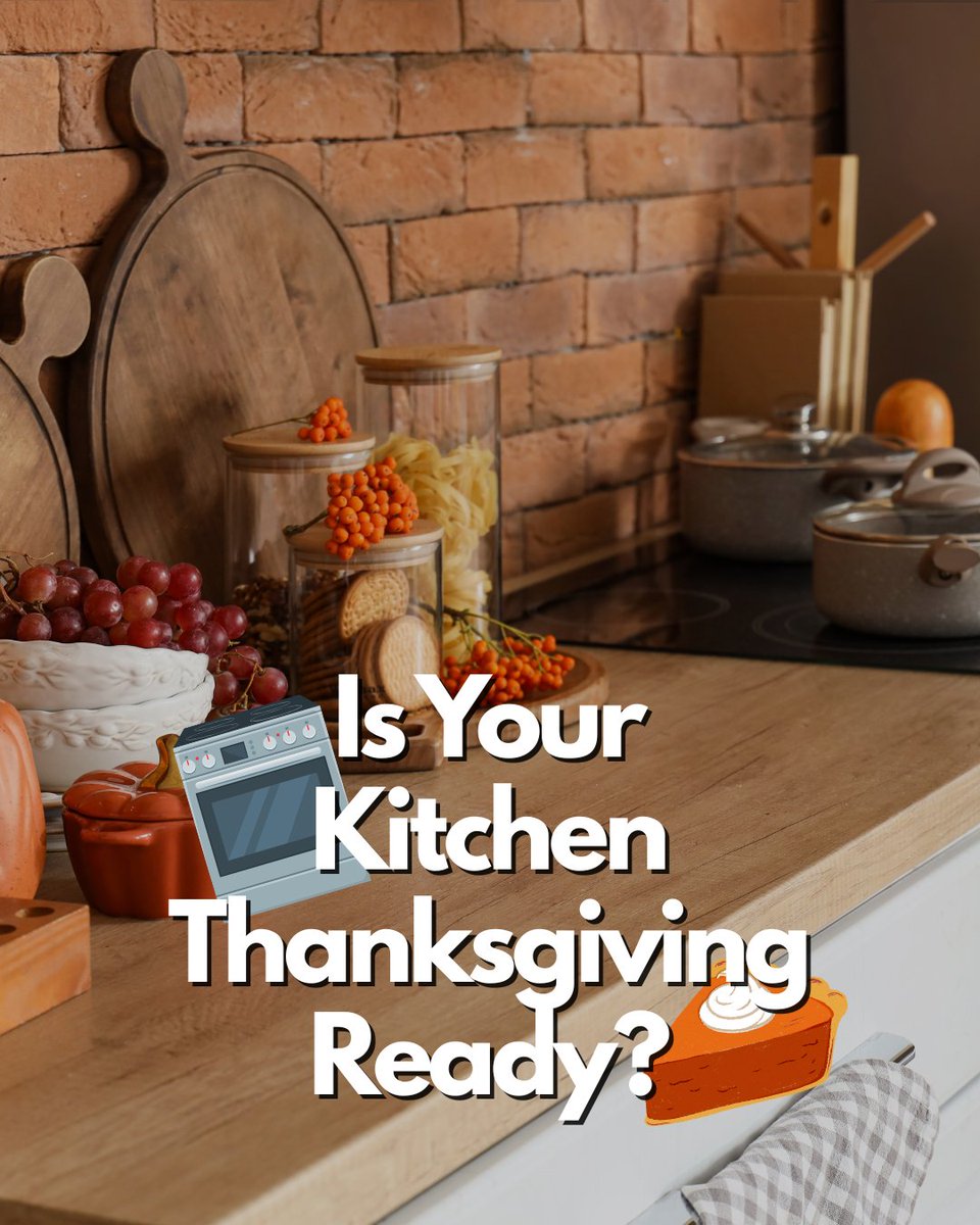 Ablecooling's tweet photo. Thanksgiving countdown! Test your oven, check your fridge, prep your dishwasher. Don't wait until turkey day to find problems.

#ThanksgivingPrep #KitchenTips #KansasCity https://t.co/6dnoE2hbUY