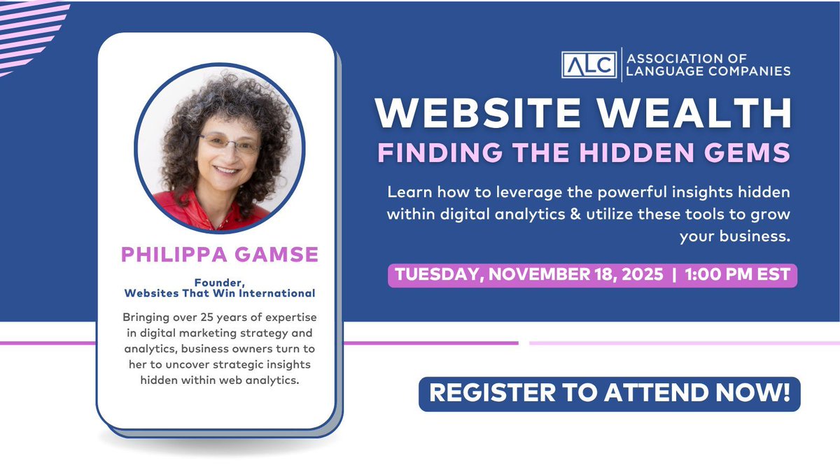 ALC_US's tweet image. Website analytics aren’t just numbers—they’re clues to your next big move! 📊 Join us next Tuesday for our Website Wealth Webinar and learn how to use website data to drive results.

Reserve your spot today at alcus.org/events/EventDe…