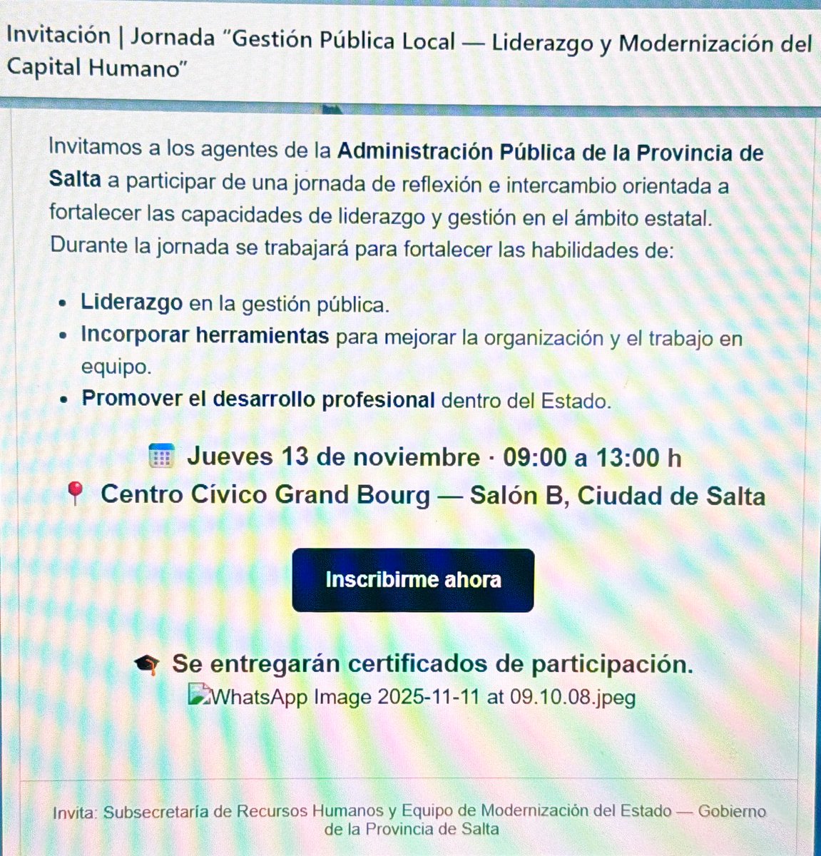 CPeroncho's tweet photo. Me mandan por privado la invitación a la incapacidad del Estado de @GustavoSaenzOK , espero que la Señora @MariaEmiliaOro haga lo necesario para acabar con la delincuencia política de Salta, ojalá esté a la altura. FIN. https://t.co/gl4F5NoUjP