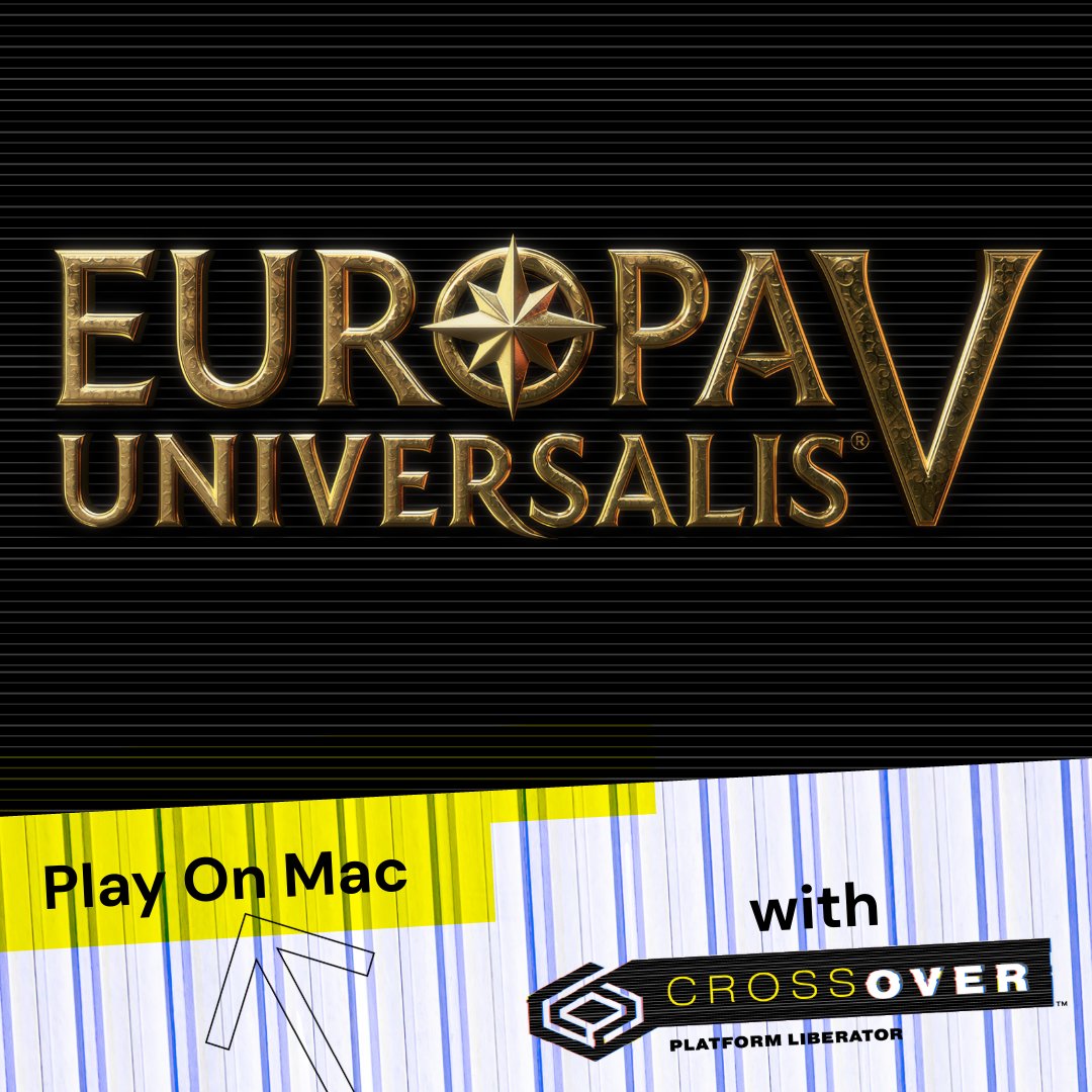 CodeWeavers's tweet image. Europa Universalis 5, the king of grand strategy games, works great in CrossOver Mac. Direct the country of your choosing through five centuries of war, peace, trade, and development in the game series that defined the genre. Carpe diem with CrossOver! bit.ly/4qUYj7L