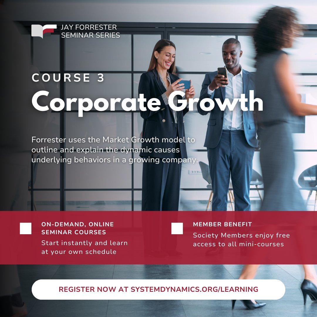 systemdynamics_'s tweet image. DIVE into the insightful teachings of Jay Forrester, unraveling the dynamic causes behind behaviors in growing companies in the third course of the Jay Forrester Seminar Series. 📊

🔗 Start your learning journey today: ow.ly/mO7X50Xqs5V

#SystemDynamics #systemsthinking