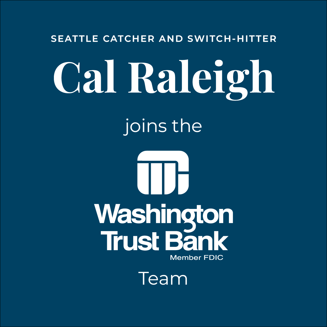 watrust's tweet photo. 🚨 Big league partnership alert! 

We’re proud to welcome Seattle catcher and switch-hitter Cal Raleigh to the Washington Trust family! From the field to the community, Cal brings heart, hustle, and Northwest pride. Let’s give him a warm welcome! 💙Washington Trust Bank is a member of the FDIC.

#CalRaleigh #WashingtonTrust #NorthwestStrong