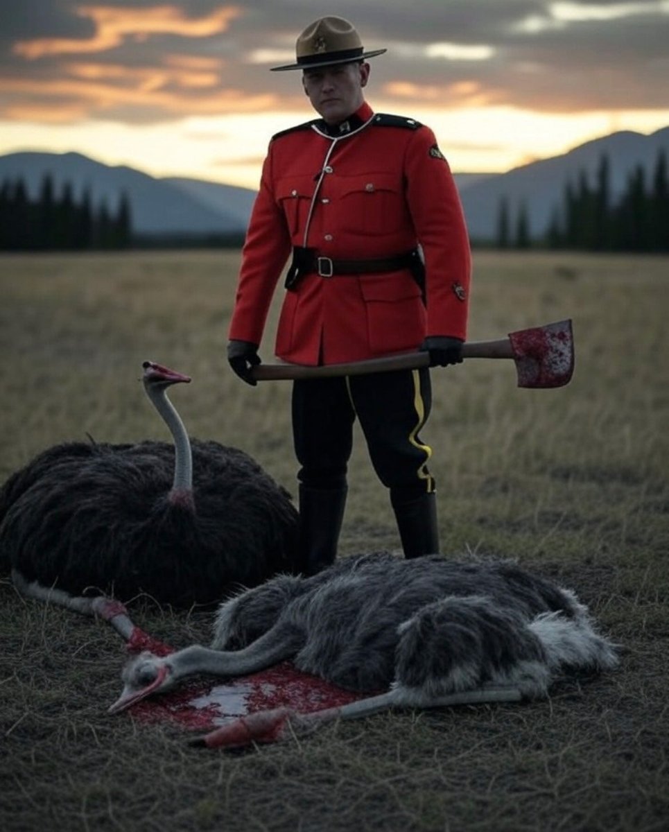 <a href="/JackPosobiec/">Jack Posobiec</a> The Royal Canadian Mounted Police (RCMP) were complicit. They banned the farmers from their own farm for over a month and lined up as the shots rang out to enable the CFIA's killing of healthy birds. Some of the ostriches were 35 years old.