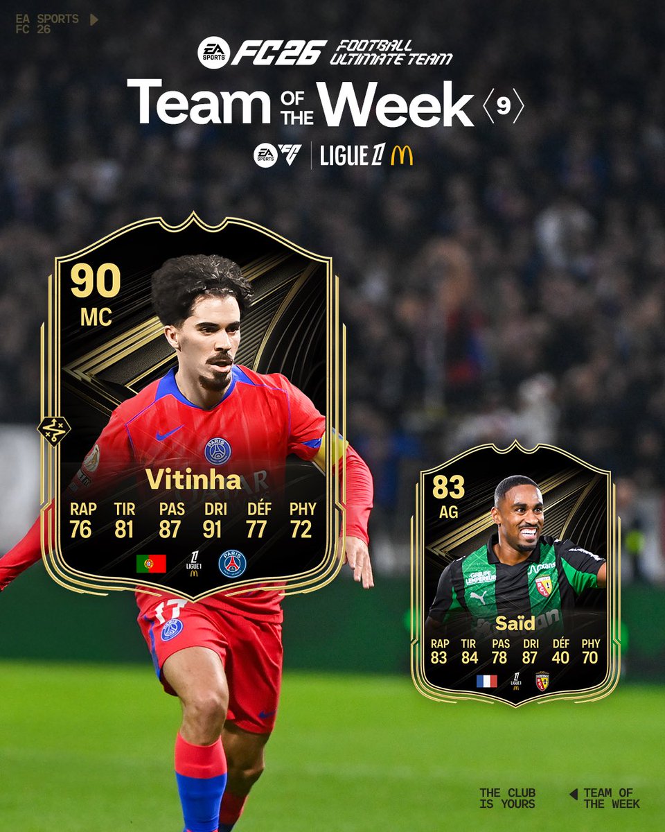 Décisifs, inspirés, essentiels 💥

Vitinha &amp; Saïd illuminent la Ligue 1 McDonald’s et figurent dans l’Équipe de la Semaine <a href="/easportsfcfr/">EA SPORTS FC France</a> ⚽