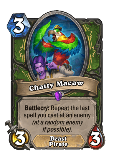I really hope Chatty Macaw doesn't leave standard without ever being useful, I mean like fundamentally on paper this card should be insane but the "best" card for it is freaking Furious Fowls bruh