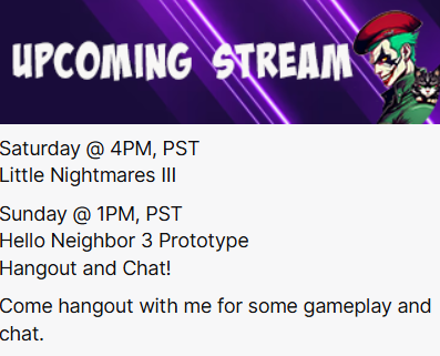 My YT channel is officially dying lol. I'm ok with that. I just want to hang out, play video games, and chat.
Come join me this weekend...
twitch.tv/thelaughing_ve…