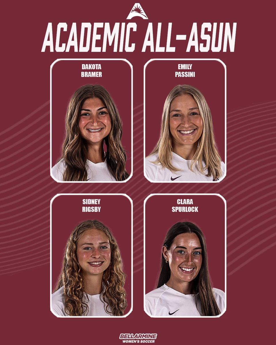BUKnightsWSOC's tweet photo. Congrats to our 4⃣ Academic All-@ASUNSports Team honorees.

📕 ➕ ⚽️ 🟰 ⭐️ https://t.co/ZeZyT9fyKE